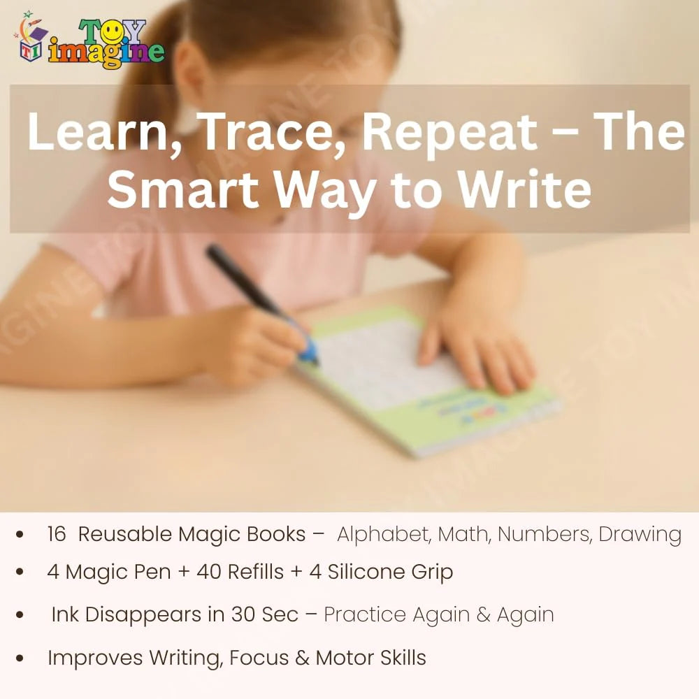Sank Magic Practice Copybook Set (4 Reusable Books with Magic Pen)