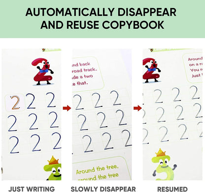 Sank Magic Practice Copybook Set (4 Reusable Books with Magic Pen)