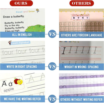 Sank Magic Practice Copybook Set (4 Reusable Books with Magic Pen)